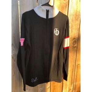 Vintage Black and White Zip-Up Sweater